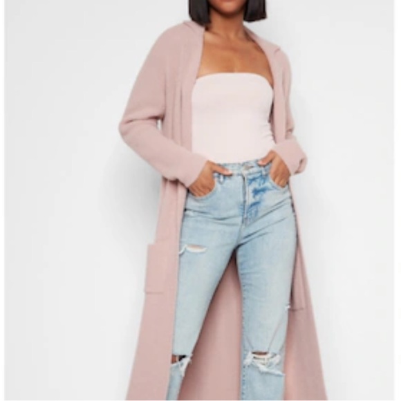 Express Cozy Notch Collar Duster Cardigan - Picture 1 of 6